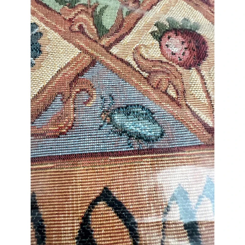 Historic Scotland Gothic Tapestry Pillow Cover Medieval Floral Rabbit Bird 19x19